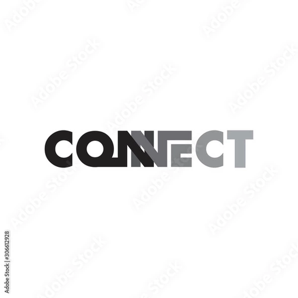 Fototapeta CONNECT letter logo design vector