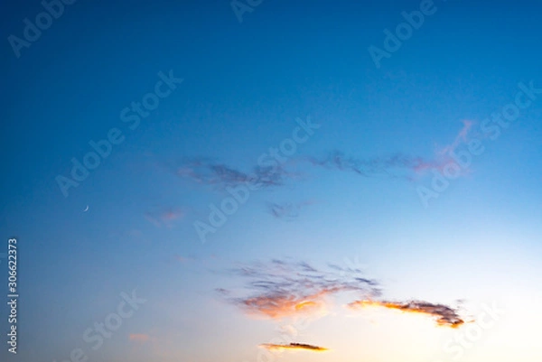 Obraz Evening sky with white clouds. Evening sky with copy space.