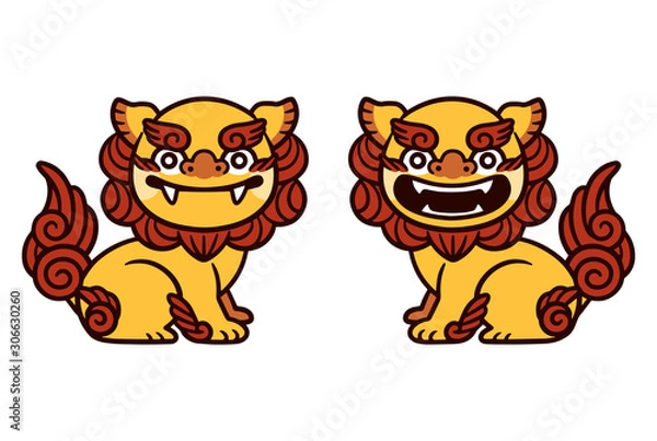 Obraz Okinawa Shisa / deformed / vector