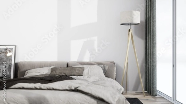 Fototapeta Modern design living room interior with beautiful view . 3D rendering