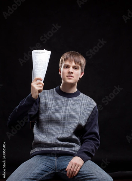 Obraz man indignantly