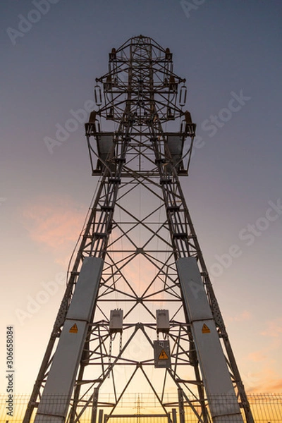 Obraz torre electrica sunset