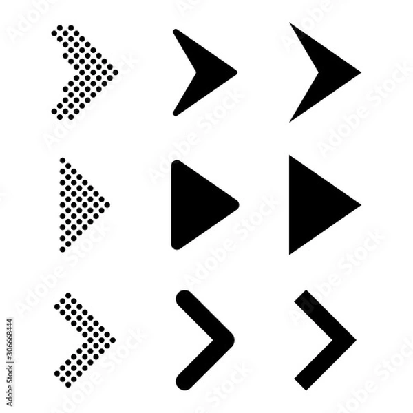 Fototapeta Arrows big black set icons. Arrow icon. Arrow vector collection isolated on white background. Vector illustration.