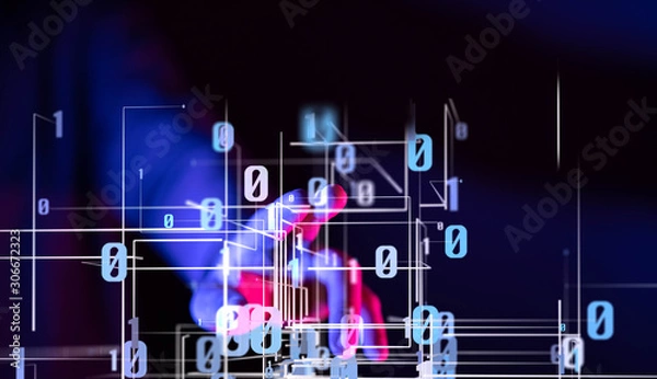 Fototapeta Abstract technology geometric and data