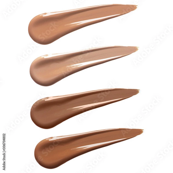 Fototapeta Cosmetic Foundation of different skin tones. Isolate for catalog and magazine design. Makeup base.