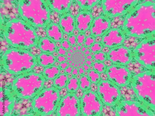 Fototapeta Colorful digital graphic kaleidoscope symmetry mandala style in laser light trial pattern, Tie Dye , spiderweb art abstract background for art projects, banner, business,   card, 3D, template