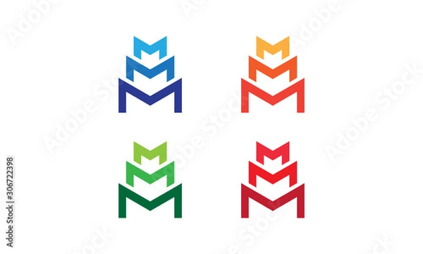 Fototapeta three letter m trees vector