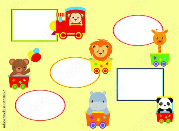 Fototapeta Schedule lessons for children, child development, learning, animals