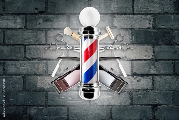 Obraz Barber Pole With Tools