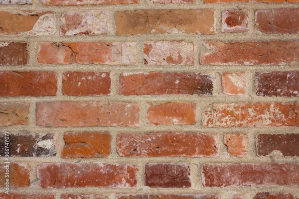 Obraz red brick rectangle tile texture close up view