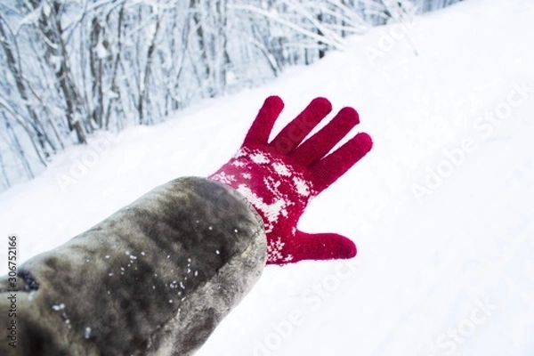 Fototapeta зимние варежки