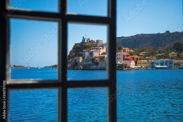 Obraz Greek island Kastellorizo. Dodecanese. Greece. View from the window