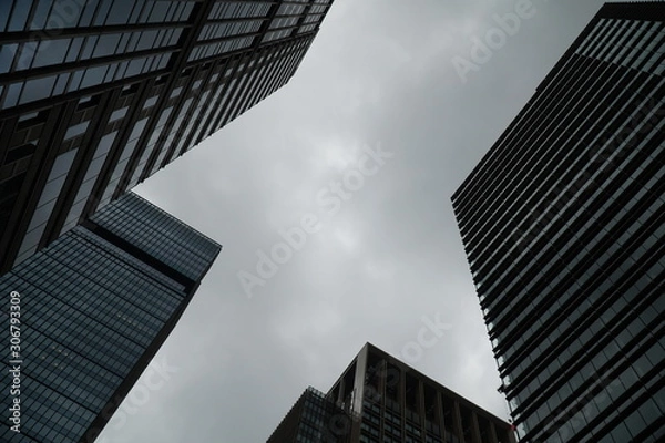 Obraz bottom up shot between skyscrapers