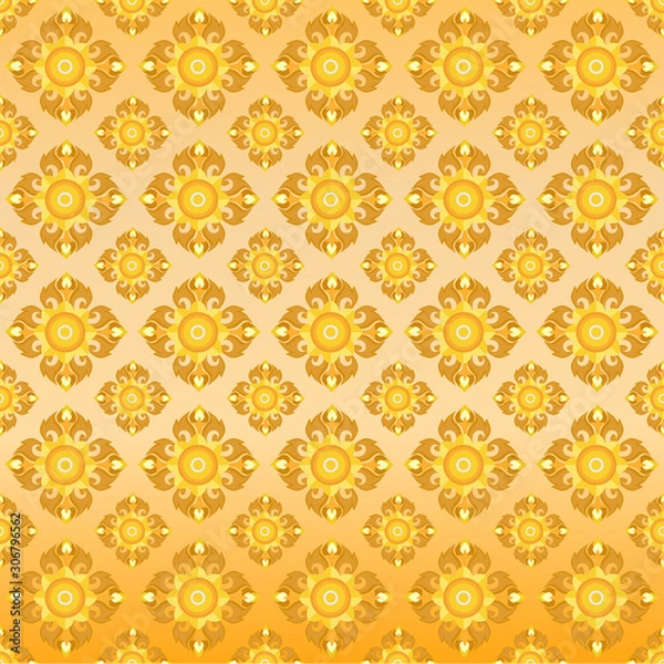 Obraz Thai Oriental Golden Seamless Pattern