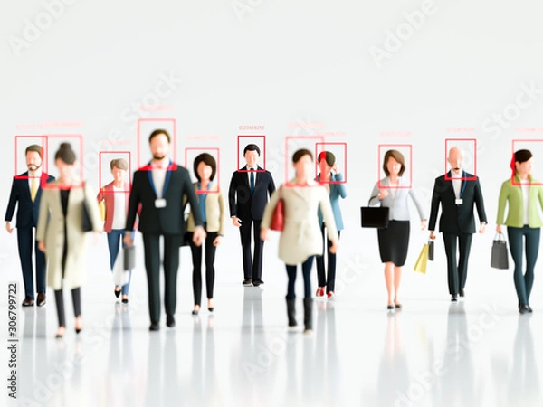 Fototapeta 顔認証と人々