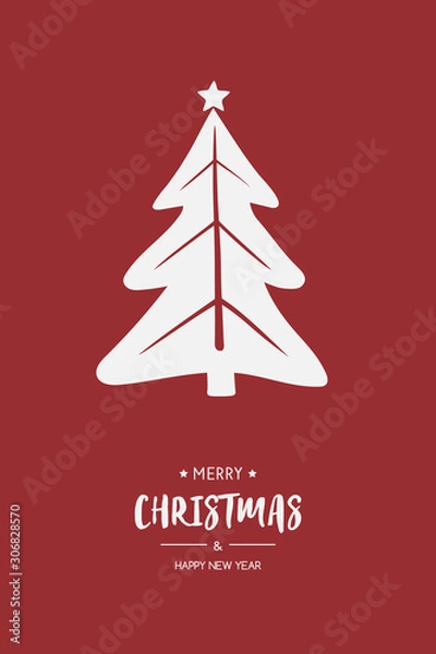 Fototapeta Abstract Christmas tree with wishes. Xmas greeting card. Vector