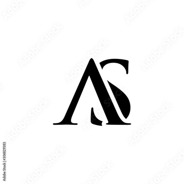 Fototapeta Initial as alphabet logo design template vector