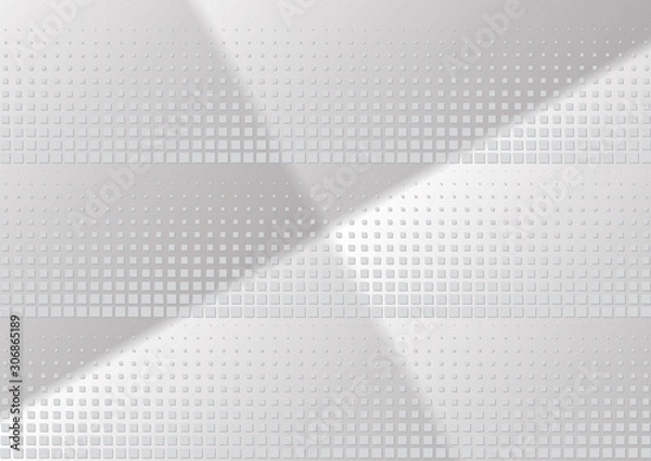 Fototapeta Abstract halftone dotted background. Transparency grunge rectangle pattern, square, shadow.  Gray modern optical pop art texture for posters, site, business card, cover, label mock-up, vintage sticker