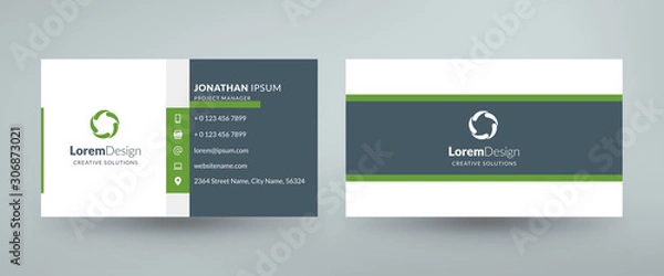 Obraz Creative and clean corporate business card template. Vector illustration. Stationery design