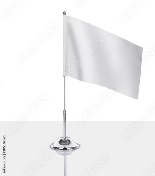 Obraz Blank table flag on white background, suitable for design, mockup