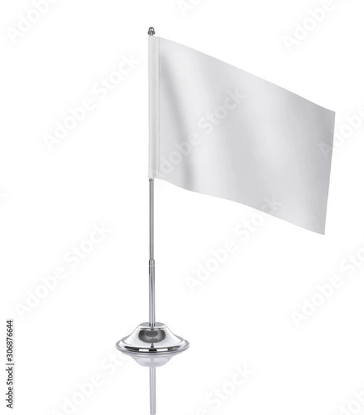 Obraz Blank table flag on white background, suitable for design, mockup