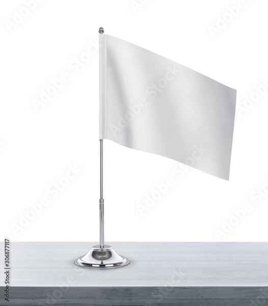 Obraz Blank table flag on white background, suitable for design, mockup
