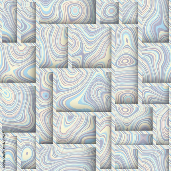 Fototapeta Paper cut shapes design. Seamless vector pattern.