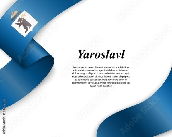 Obraz Waving ribbon with flag of yaroslavl