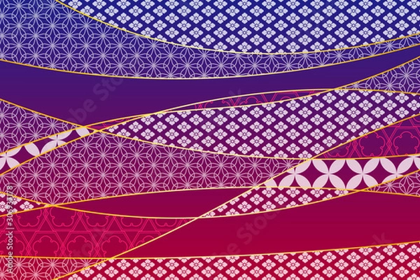 Fototapeta 和柄 カーブ　テクスチャー　夕焼け