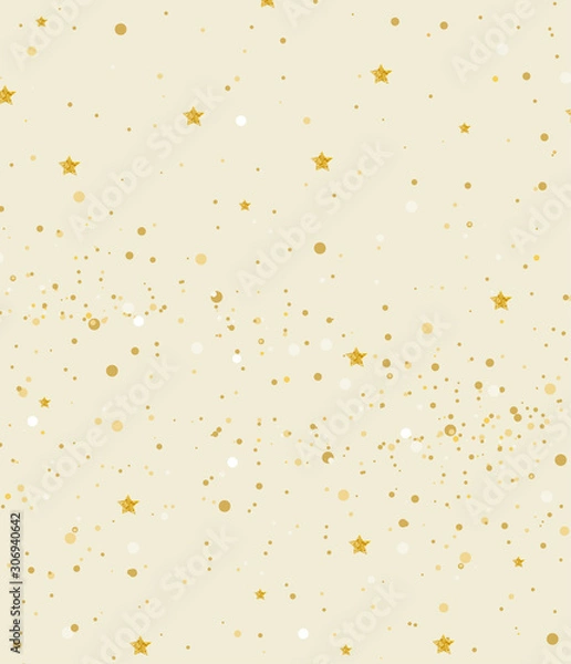 Obraz Vector illustration gold glitter and stars light texture abstract background, holiday event festive concept