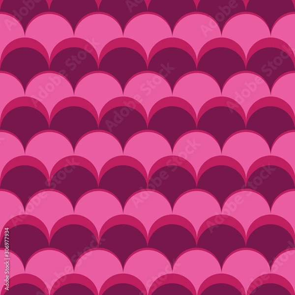 Obraz Pink fish scale mermaid seamless vector pattern