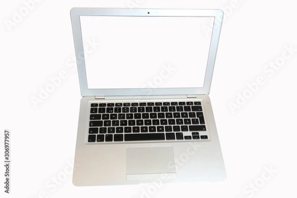 Obraz Silhouette laptop, white background