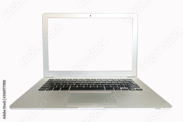 Obraz Silhouette laptop, white background