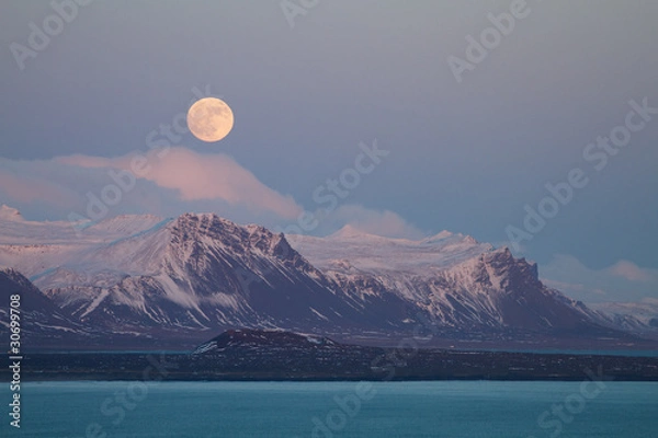 Obraz Moonrise over mountains