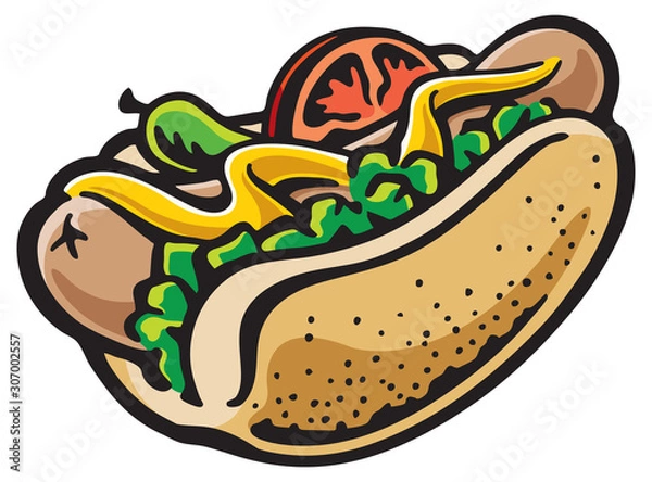 Fototapeta Hot dog w stylu Chicago