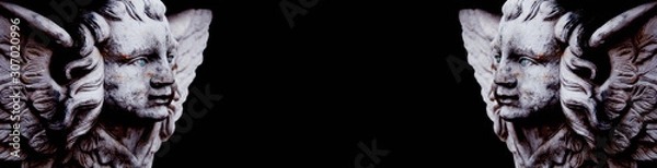 Fototapeta Angels. Ancient statues and free space for text