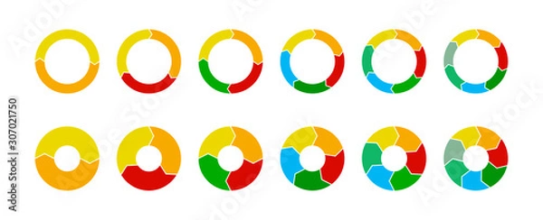 Obraz Round infographic elements and pie charts