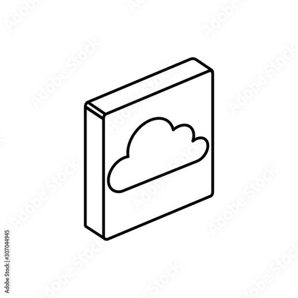 Obraz Cloud icon design, Digital technology communication social media internet and web theme Vector illustration