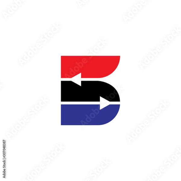 Obraz abstract number 5 s arrow geometric logo vector