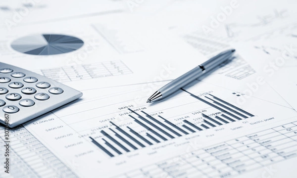 Fototapeta financial charts and graphs