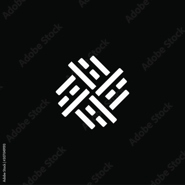 Fototapeta Initial letter H or B logo template with modern road line simplicity in flat design illustration