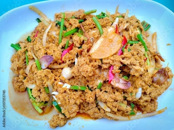 Fototapeta Spicy Minced Fish Salad