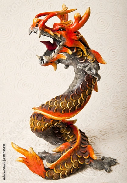 Obraz Dragon from saw dust