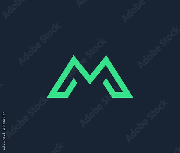 Fototapeta  Letter M Logo Icon Minimal emblem design template