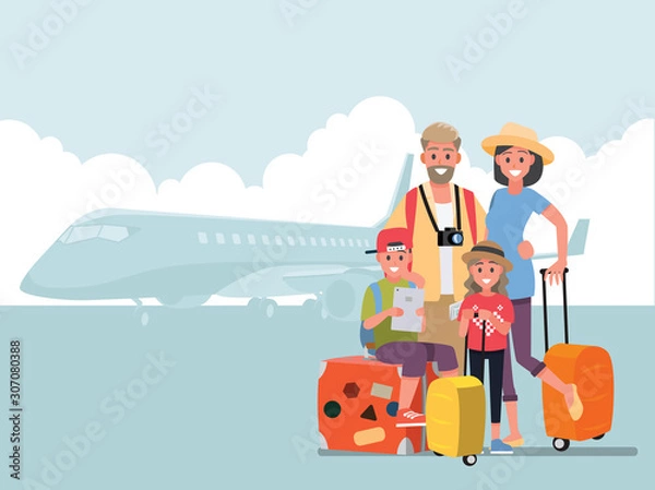 Obraz Happy group of Family traveler
