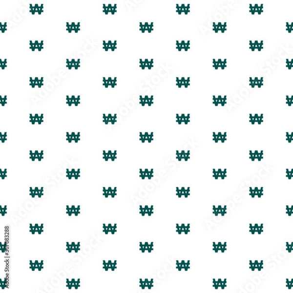 Fototapeta Money currency sign Won South Korea, Korean seamless pattern simple style finance business banking cash in colors, black decorated wallpaper background for website, wrapping paper, textile fabric.