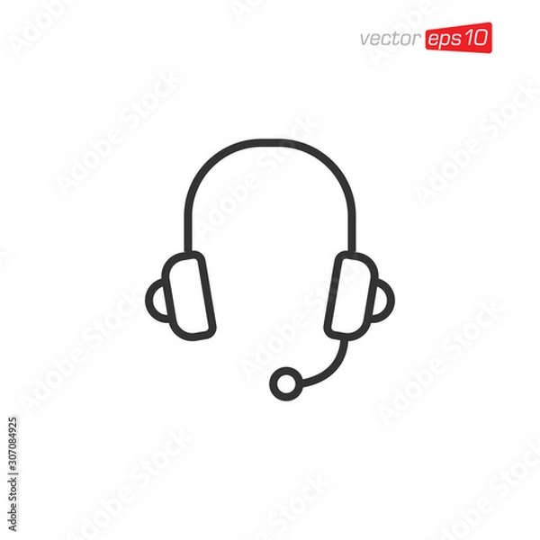 Fototapeta Headphone Icon Design Vector Template