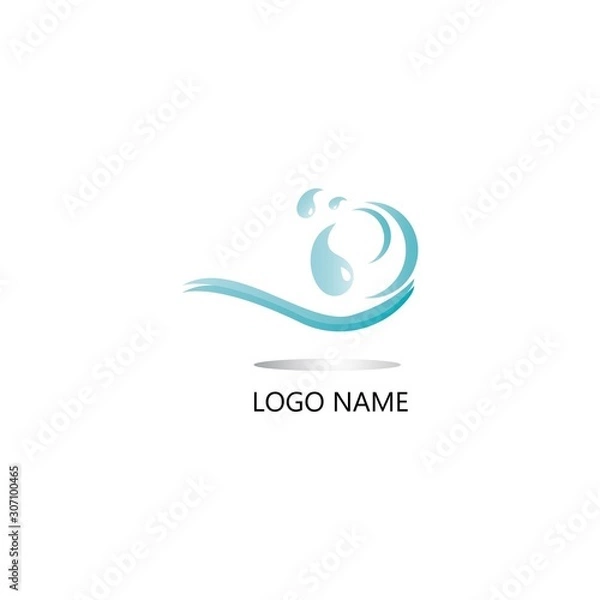 Fototapeta Wave logo vector illustration template