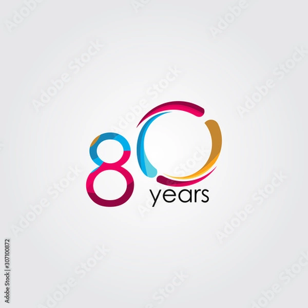 Fototapeta 80 Years Anniversary Celebration Vector Template Design Illustration