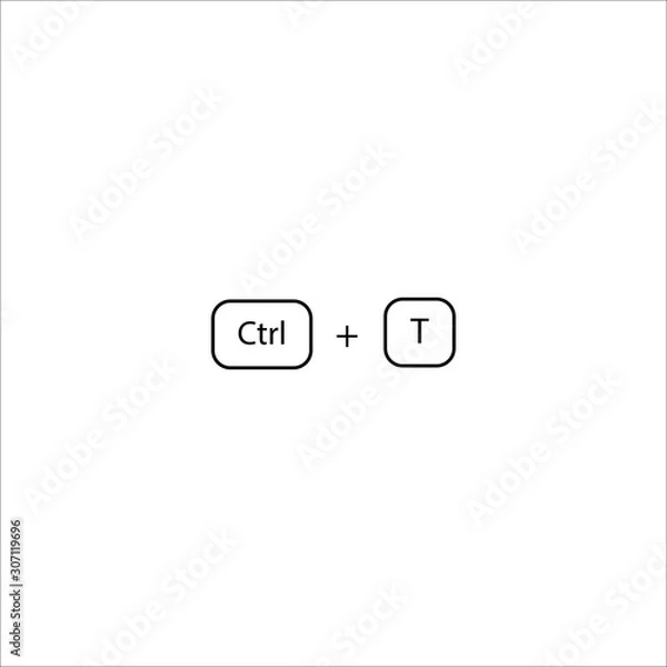 Obraz Keyboard shortcut Ctrl + T sign.  open a new tab